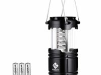 Etekcity Ultra Bright Portable LED Camping Lantern with 3 AA Batteries (Black, Collapsible)