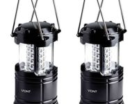 Divine LEDs 2 Pack Ultra Bright Portable Outdoor LED Camping Lantern (Black, Collapsable)