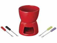 Wilton Valentine’s Ceramic Fondue Set, Red